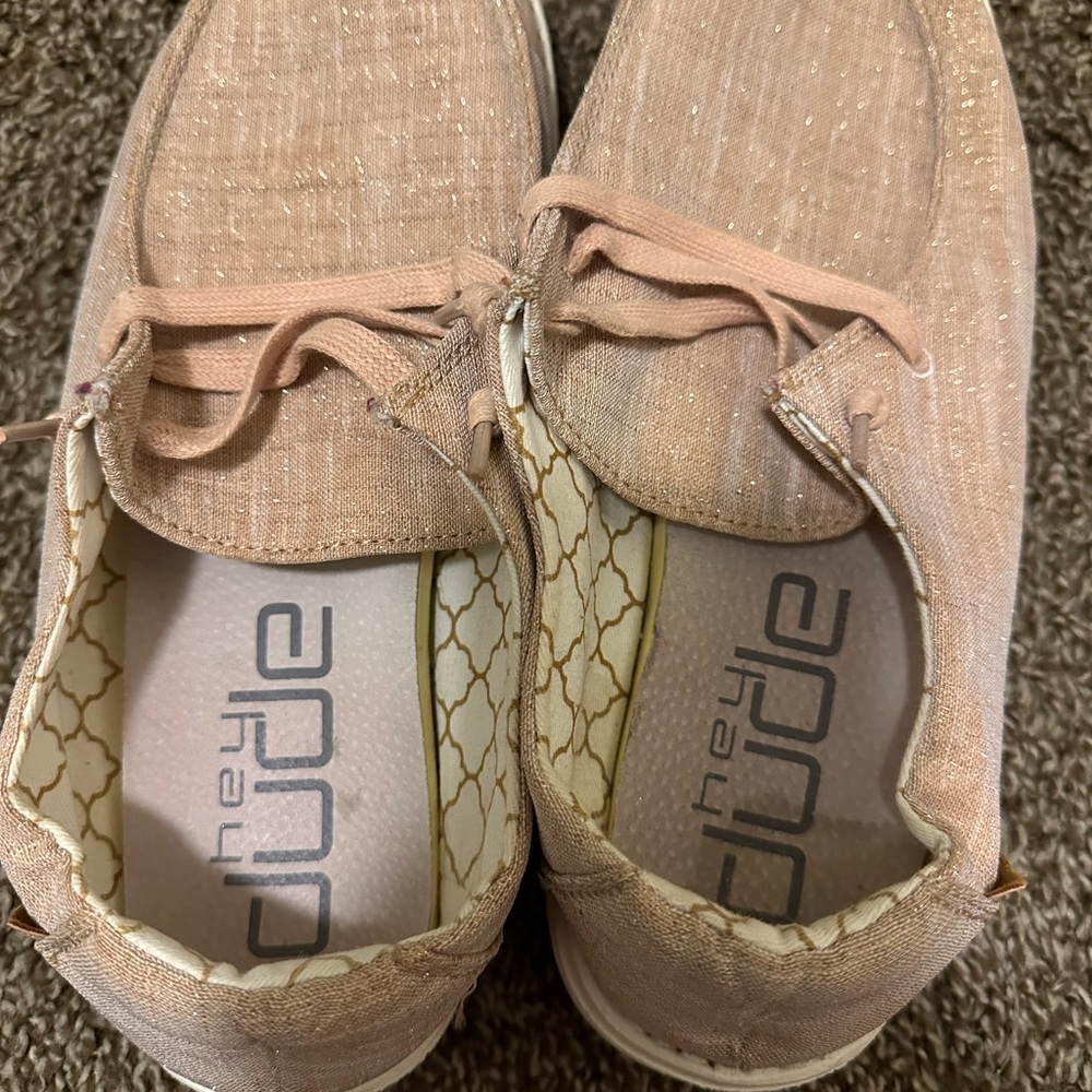 Hey-Dudes Pink Flats Comfortable shoes